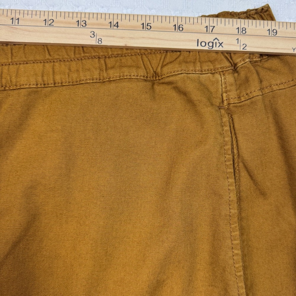 Pilcro Anthropologie Izzie Brown Wide Leg Cropped Pants Women 2X Barrel Pull-On - Picture 5 of 11